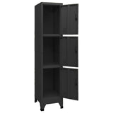 NNEVL Locker Cabinet Black 38x45x180 cm Steel