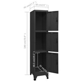 NNEVL Locker Cabinet Black 38x45x180 cm Steel