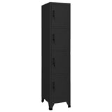 NNEVL Locker Cabinet Black 38x45x180 cm Steel