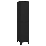 NNEVL Locker Cabinet Black 38x45x180 cm Steel