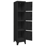NNEVL Locker Cabinet Black 38x45x180 cm Steel