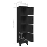 NNEVL Locker Cabinet Black 38x45x180 cm Steel
