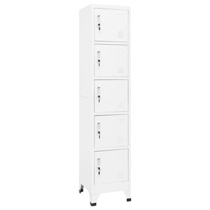 NNEVL Locker Cabinet White 38x40x180 cm Steel