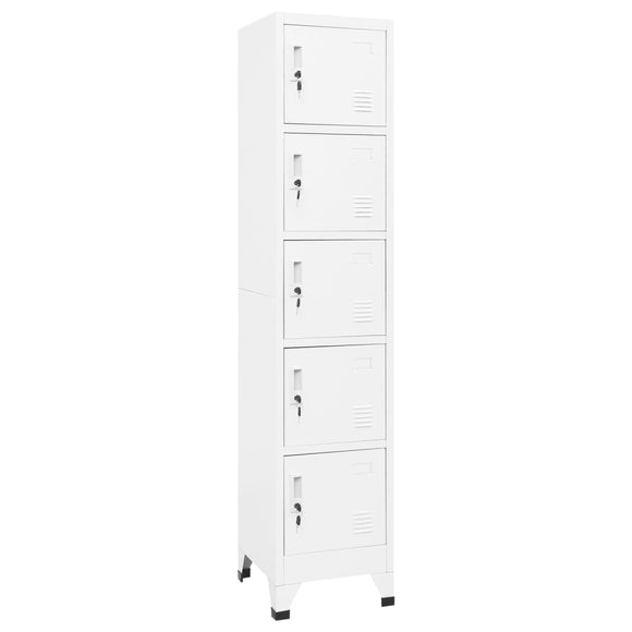 NNEVL Locker Cabinet White 38x40x180 cm Steel