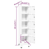 NNEVL Locker Cabinet White 38x40x180 cm Steel