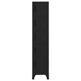 NNEVL Locker Cabinet Black 38x40x180 cm Steel