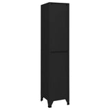 NNEVL Locker Cabinet Black 38x40x180 cm Steel