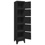 NNEVL Locker Cabinet Black 38x40x180 cm Steel