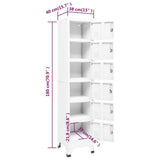 NNEVL Locker Cabinet White 38x40x180 cm Steel