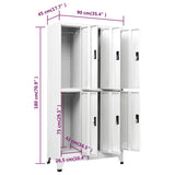 NNEVL Locker Cabinet White 90x45x180 cm Steel