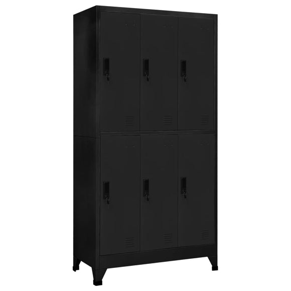 NNEVL Locker Cabinet Black 90x45x180 cm Steel