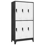 NNEVL Locker Cabinet Anthracite and White 90x45x180 cm Steel