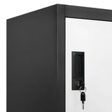 NNEVL Locker Cabinet Anthracite and White 90x45x180 cm Steel