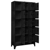 NNEVL Locker Cabinet Black 90x40x180 cm Steel