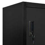NNEVL Locker Cabinet Black 90x40x180 cm Steel