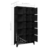 NNEVL Locker Cabinet Black 90x40x180 cm Steel