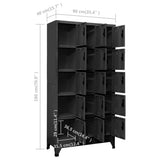NNEVL Locker Cabinet Anthracite 90x40x180 cm Steel