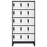 NNEVL Locker Cabinet Anthracite and White 90x40x180 cm Steel