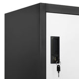 NNEVL Locker Cabinet Anthracite and White 90x40x180 cm Steel
