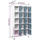 NNEVL Locker Cabinet Light Grey and Dark Grey 90x40x180 cm Steel