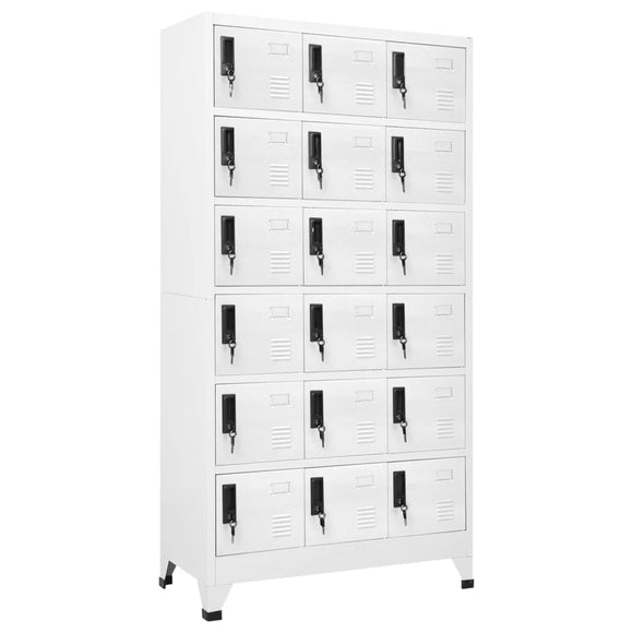 NNEVL Locker Cabinet White 90x40x180 cm Steel