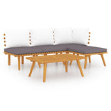 NNEVL 5 Piece Garden Lounge Set with Cushions Solid Wood Acacia