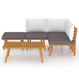 NNEVL 5 Piece Garden Lounge Set with Cushions Solid Wood Acacia