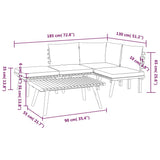 NNEVL 5 Piece Garden Lounge Set with Cushions Solid Wood Acacia