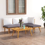 NNEVL 5 Piece Garden Lounge Set with Cushions Solid Wood Acacia