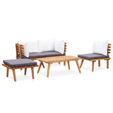 NNEVL 5 Piece Garden Lounge Set Solid Wood Acacia