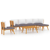 NNEVL 7 Piece Garden Lounge Set with Cushions Solid Wood Acacia