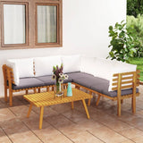NNEVL 6 Piece Garden Lounge Set with Cushions Solid Wood Acacia