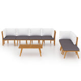 NNEVL 8 Piece Garden Lounge Set with Cushions Solid Wood Acacia