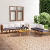 NNEVL 8 Piece Garden Lounge Set with Cushions Solid Wood Acacia