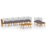 NNEVL 8 Piece Garden Lounge Set with Cushions Solid Wood Acacia