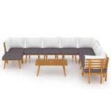 NNEVL 9 Piece Garden Lounge Set with Cushions Solid Wood Acacia
