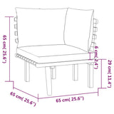 NNEVL 11 Piece Garden Lounge Set with Cushions Solid Wood Acacia