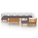 NNEVL 12 Piece Garden Lounge Set with Cushions Solid Wood Acacia