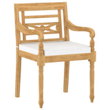 NNEVL Batavia Chairs 4 pcs with Cushions Solid Teak Wood