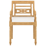NNEVL Batavia Chairs 4 pcs with Cushions Solid Teak Wood