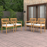 NNEVL Batavia Chairs 4 pcs with Cushions Solid Teak Wood