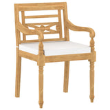 NNEVL Batavia Chairs 6 pcs with Cushions Solid Teak Wood