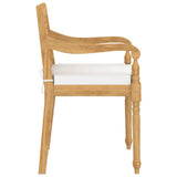 NNEVL Batavia Chairs 8 pcs with Cushions Solid Teak Wood