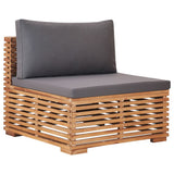 NNEVL Garden 4-Seater Sofa with Cushions Solid Teak Wood
