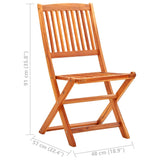 NNEVL Folding Garden Chairs 6 pcs Solid Eucalyptus Wood