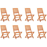 NNEVL Folding Garden Chairs 8 pcs Solid Eucalyptus Wood