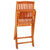 NNEVL 7 Piece Folding Outdoor Dining Set Solid Eucalyptus Wood