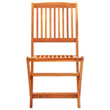 NNEVL 9 Piece Folding Outdoor Dining Set Solid Eucalyptus Wood