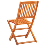 NNEVL 9 Piece Folding Outdoor Dining Set Solid Eucalyptus Wood
