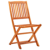 NNEVL 5 Piece Folding Outdoor Dining Set Solid Eucalyptus Wood